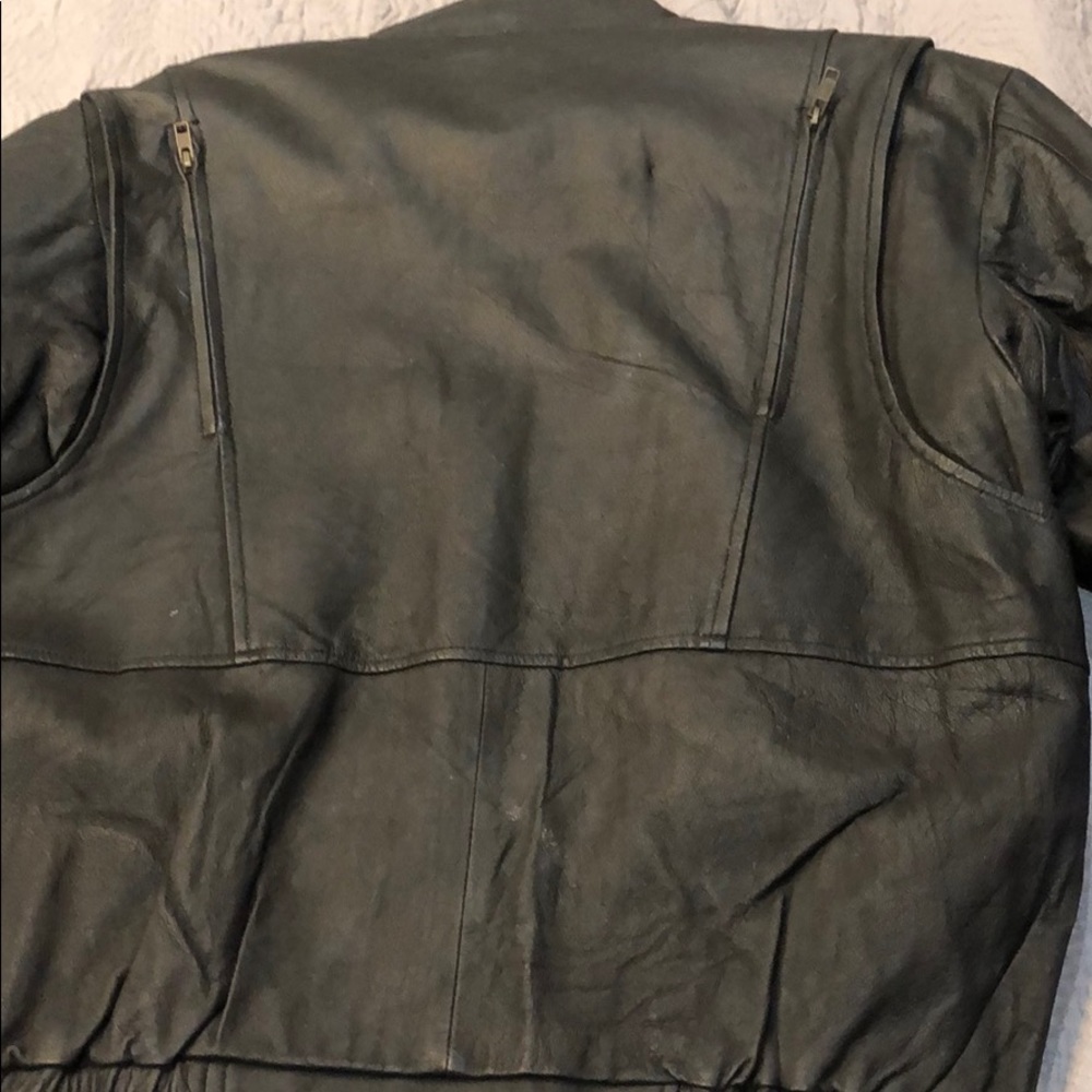 Leather biker jacket - Picture 6 of 8